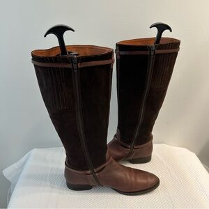 Beautiful brown, leather and suede j crew riding boots size 8.5